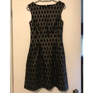 Vince Camuto Black and Gold Dress